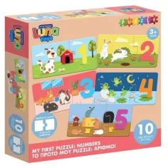 Luna: Il mio primo puzzle – Giocando a contare da 1 a 10 puzzle abbinamento educativo da 10x2 pezzi immagine 1