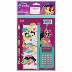 Luna: Set di cancelleria Disney Principesse con calcolatrice confezione da 6 pezzi