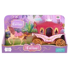 Luna: Set di gioco carrozza da cavallo con principessa in colore rosa