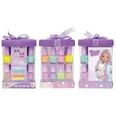 Luna: Set regalo di smalti brillanti Glammy Gloss con accessori per capelli e decorazioni per unghie 17 pezzi