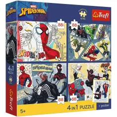 Marvel Spider-Man - puzzle Premium Plus Kids 4 x 88 pezzi - Trefl