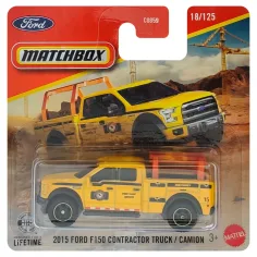 Matchbox: 2015 Ford F-150 Contractor Truck auto giocattolo giallo 1/64 - Mattel