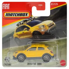Matchbox: 2016 Fiat 500X auto giocattolo giallo 1/64 - Mattel