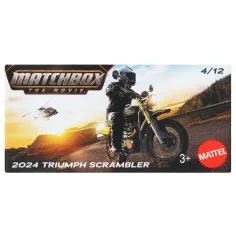 Matchbox A Film: 2024 Triumph Scrambler in scatola di cartone moto 1/64 – Mattel