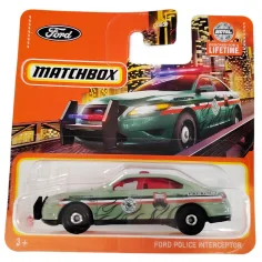 Matchbox: Ford Police Interceptor con motivo infuocato 1/64 auto in miniatura - Mattel