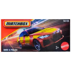 Matchbox: Macchina della polizia BMW i4 in scatola di cartone 1/64 - Mattel