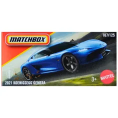Matchbox: Scatola di cartone 2021 Koenigsegg Gemera auto blu 1/64 - Mattel