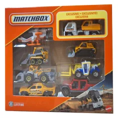 Matchbox: set di 8 auto in miniatura con escavatore MBX Ranec esclusivo - Mattel
