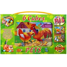 Mini cubo delle favole con animali da fattoria 6 pezzi