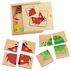 Mini puzzle in legno con pezzi da incollare
