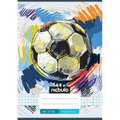 Nebulo: Quaderno a quadretti A/5 27-32 con motivo di pallone da calcio
