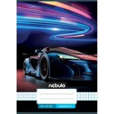 Nebulo: Quaderno a quadretti A/5 con motivo auto al neon 27-32
