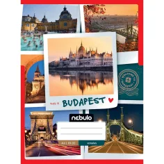 Nebulo: Quaderno A/4 con motivo di Budapest a righe incrociate 81-32 immagine 1