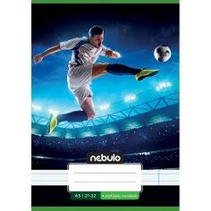 Nebulo: Quaderno rigato A/5 21-32 con motivo calcistico per la 4ª classe