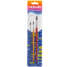 Nebulo: Set di pennelli con manico in legno da 3 pezzi (4-6-10)