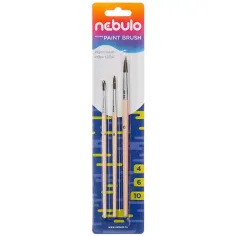 Nebulo: Set di pennelli con manico in legno naturale da 3 pezzi (4-6-10)