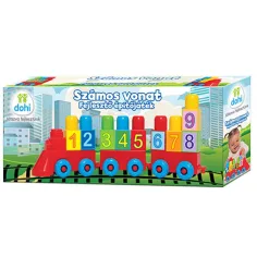 Gioco di costruzione educativo con treno numerato