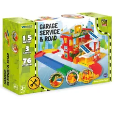 Garage di servizio a tre piani con strada e accessori - Wader