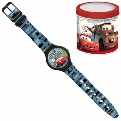 Luna: Orologio analogico Cars in scatola di metallo