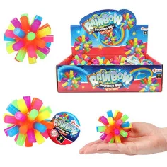 Palla rimbalzante luminosa arcobaleno 1pz