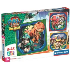 Paw Patrol Il Film dei Dinosauri 3x48 pezzi Supercolor puzzle - Clementoni