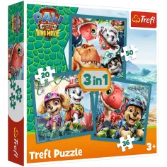 Paw Patrol Isola dei Dinosauri - puzzle 3 in 1 da 20, 36, 50 pezzi - Trefl