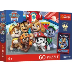 Paw Patrol puzzle premium plus 60 pezzi con poster - Trefl