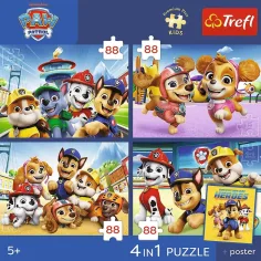 Paw Patrol - puzzle Premium Plus Kids da 4 x 88 pezzi - Trefl immagine 2