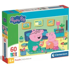 Peppa Pig divertimento familiare puzzle Supercolor da 60 pezzi - Clementoni