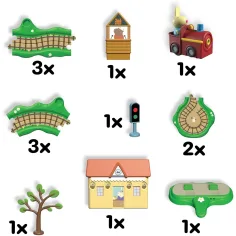 Peppa Pig set di gioco Whizz-Around Coniglio Rebecca con treno rosso immagine 2