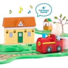 Peppa Pig set di gioco Whizz-Around Coniglio Rebecca con treno rosso immagine 3