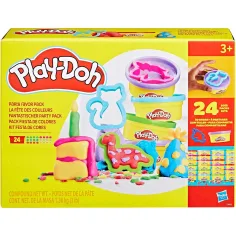 Play-Doh: Pacchetto di giochi per feste con 24 pezzi di plastilina e accessori - Hasbro
