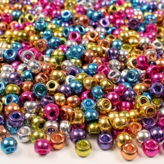 PlayBox: Confezione da 1000 perline colorate a forma di cilindro colori metallici