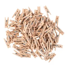 PlayBox: Clip decorativi in legno naturale 25mm confezione da 100