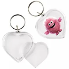 PlayBox: Portachiavi a forma di cuore trasparente con diametro di 5 cm 1 pz