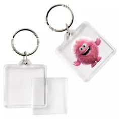 PlayBox: Portachiavi quadrato trasparente 4x4cm 1pz