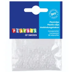 PlayBox: Set di 60 ganci in plastica trasparente 'S' per gioielli