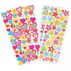 PlayBox: Set di adesivi a forma di cuore e stelle da 214 pezzi