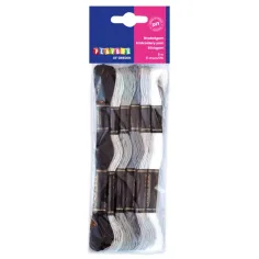 PlayBox: Set di filati da ricamo 6 pezzi nero-bianco