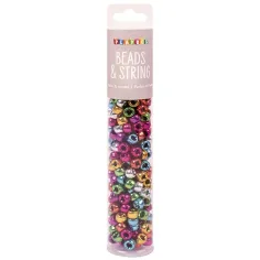 PlayBox: Set di perline da infilare color metallo da 250 pezzi