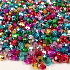 PlayBox: Set di perline colorate da infilare a forma di diamante da 8, 10 e 12 mm da 250 g