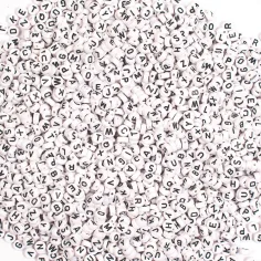 PlayBox: Set di perline bianche e nere rotonde da 500 pezzi