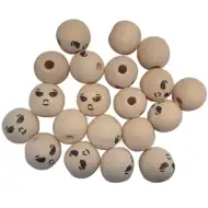 PlayBox: Sfere di legno con diverse facce, diametro 22 mm, 20 pezzi