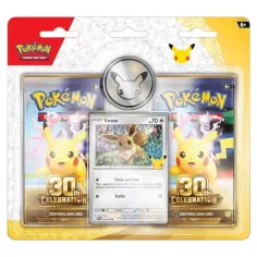 Pokémon TCG: 30° Celebrazione 2-Pack Blister – Doppio Larghezza (Eevee promozionale + moneta Pikachu)