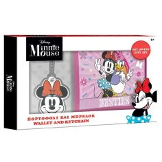 Portafoglio Minnie Mouse con portachiavi in confezione regalo