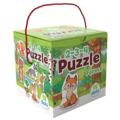 Puzzle 2-3-4 Pezzi - Animali della Foresta immagine 1