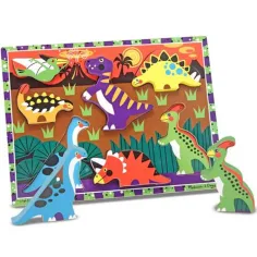 Puzzle di forme in legno facile da afferrare con dinosauri - Melissa & Doug immagine 2