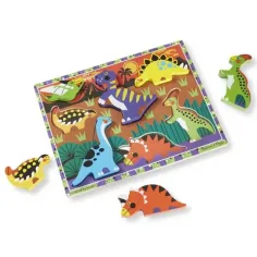 Puzzle di forme in legno facile da afferrare con dinosauri - Melissa & Doug immagine 3