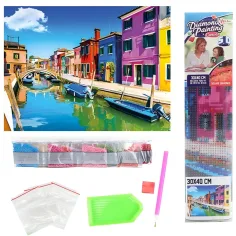 Puzzle con diamanti: Set di pittura con diamanti Venezia 30x40cm immagine 2