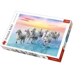 Puzzle di 500 pezzi di cavalli bianchi in galoppo - Trefl